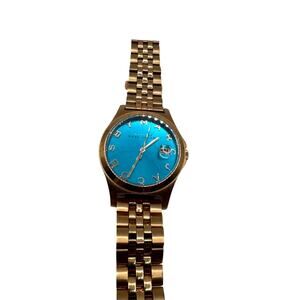 Marc by Marc Jacobs“The Slim”Watch–Rose Gold-Stainless Steel–Teal Dial (MBM3318)